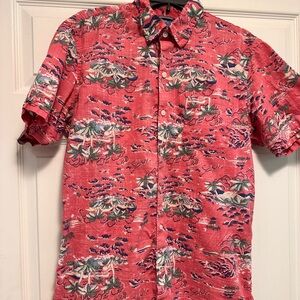 Izod Red Tropical Print Men's Shirt